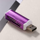 USB2.0 4 in 1 Multi Memory Card Reader for SD/SDHC/Mini SD/MMC/TF (Purple)