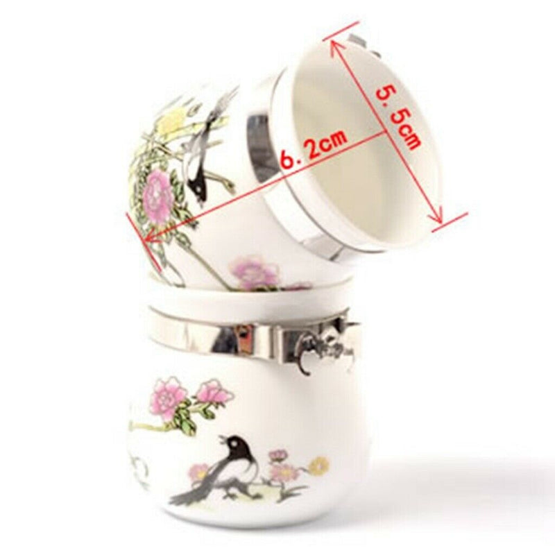 2 Pcs Food & Water Bird Cup, Ceramic Feeding Dish Feeder for Parrot Macaw