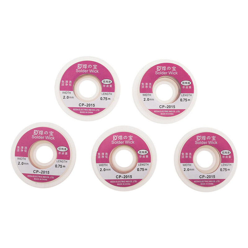 2.45FT Spool Wire Copper Core Desoldering Soldering Braid Tin Lead Solder