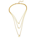 Lady Moon Star Love Pendant Necklace Retro Women Multi Layer Clavicle Chain