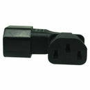 Left Angle IEC 320 C14 3 Pin Male to C13 Female PDU PSU UPS Power Extension