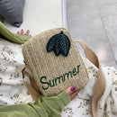 Summer Straw Square Bucket Backpack Zipper Design Women Straw Handbags Bags Y8Q8