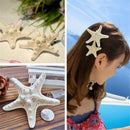 2X Lady Girl Beach Wedding Natural Starfish Sea Star Hair Clip Hairpi OZ