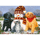 DIY Round Diamond Painting Snowmen Animals Cross Stitch Needlework (QF622)
