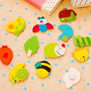 12pcs Fridge Magnet Wooden Cartoon Animals Novelty Magnets Colourful Kid's Fun