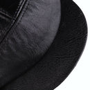 New Men Winter Warm Earflap Visor Cap PU Outdoor Skiing Snow Hat