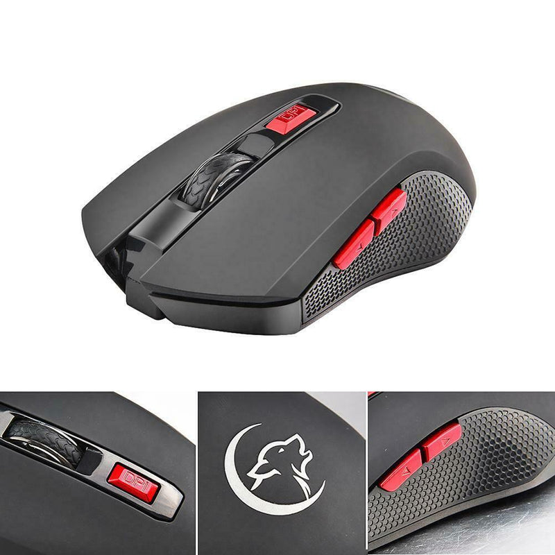 2.4G Wireless Gaming Mouse 2400DPI 6 Buttons Optical Mice with USB Receiver