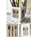 Tabletop Wooden Box Handmade Fork Chopstick Kitchen Storage Tableware Holder
