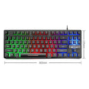K16 USB Wired Rainbow LED Backlit 87 Keys Gaming Keyboard for PC Laptop Gamers