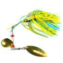 4pcs Fishing Hard Spinner Lures Spinner bait Pike Bass Black&yellow&rose re