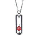 Pill Shape Container  Alert Identification Pendant Necklace Chain 22"