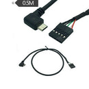 (2-Pack) 50CM 90 Degree Right Angle Micro-USB Male to 5 Pin Motherboard Fem