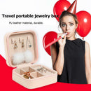Portable Earrings Rings Storage Box PU Leather Jewelry Display Case (Pink) A