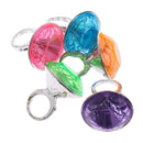 Colorful Plastic Diamond Rings Kid Christmas Stocking Fillers - Pcak of 5