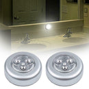 5X LED Push Night Light Wall Cabinet Lamp Battery Powered For Home Kitchen