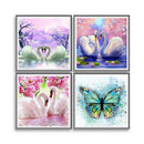 4 Pack Swan DIY 5D Diamond Painting Kits Full Drill Cross Stitch Home Decor