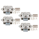 4x Push Button Cupboard Catch Lock Latch for Trailer RV Boat Door Sliver