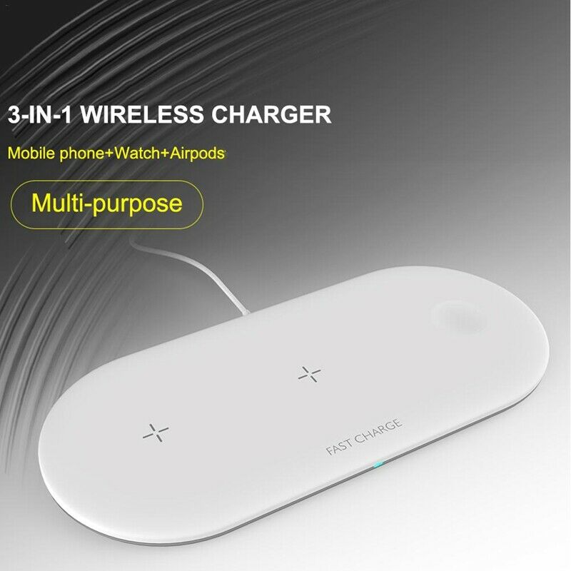 Multi-function wireless charger 3-in-1 mobile phone holder base 10W QI fast Q3I4