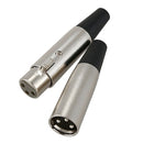 5 male plug & female jack 3pin XLR mic microphone cable cord audio connecto