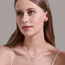 5pcs/Set Simple Butterfly Rhinestone Necklace Studs Earrings Women Jewelry