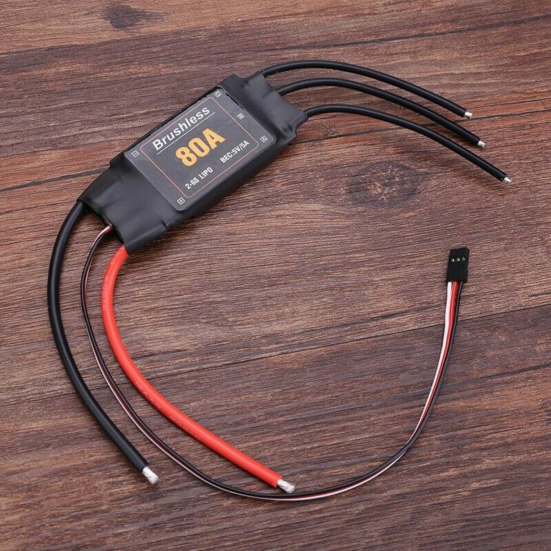 80A ESC BEC 2-6S Lipo Speed Controller with UBEC for RC Airplanes Helicopte P7N3