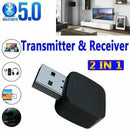 2-in-1 Bluetooth V5.0 Transmitter&Receiver Wireless 3.5mm Adapter A2DP T9C7