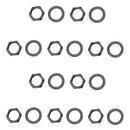 10Pcs Iron Electric Guitar Bass Output Jack Socket Nuts w/ Washers Gaskets