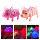 Electric Walking Pig Music Interactive Toys LED Light For Kids Gift Random Color