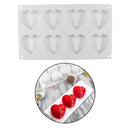 Diamond Heart Silicone Mold, 8 Cavities Non-stick Easy Release Heart Shaped Mold