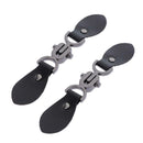 Pair of PU Leather Snap Toggle Closure Toggle Buttons with Metal Buckle Clip for