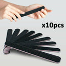 10 Double Sided 180/100 Grit STRAIGHT Nail Files Emery Board File Gel MANICURE