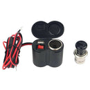 Motorcycle Waterproof 12V Cigarette Lighter Socket Phone USB Power Charger FT