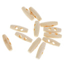 50Pcs Unpainted Wood Horn Sewing Button Coat Toggles 2 Holes 30 x 10mm
