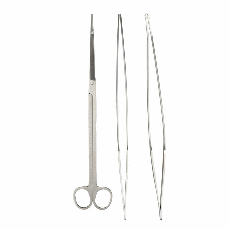 3 IN 1 Aquarium Aquatic Plants Long Handle Scissors Tweezers Trim Tool Set
