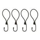 4Pcs Bungee Hook Tie - Tarpaulin Elastic Stretch Cord Straps with Hook - Black