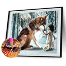 Girl and Wolf Full Drill Diamond Painting Home Decor DIY Mosaic Picture