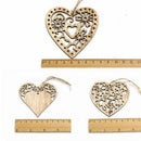 12PCS 3Styles Hollow Heart Wooden Pendants Ornaments DIY Home Wedding/Chris H5M3