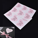 Pink Heart-shaped For Thank You Packaging  Stickers Stickers for Wedding JR