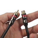 Male to Female RCA Audio Auxiliary Stereo Connector Cable (1ft)