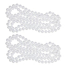 2/set Long White Plastic Pearls Necklace Flapper Girls Costume Accessories