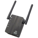 Wireless WiFi Repeater 300Mbps Dual Antenna WiFi Range Extender (US Black)