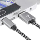 3pcs 1.8m Micro USB Cables Nylon Braided 2A Fast Charging Data Sync Cable A