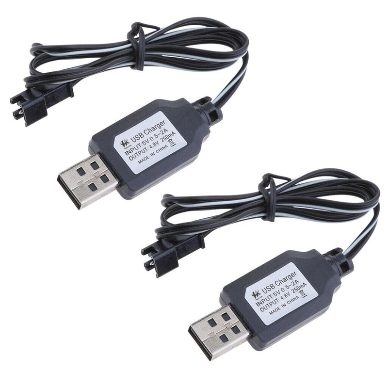 2pcs DC 4.8V 250mA USB Charging Cable - SM Female Plug Cable for RC Car, RC