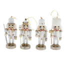 4Pcs Wooden Christmas Nutcrackers Ornaments, Wood Nutcrackers Figures for Home