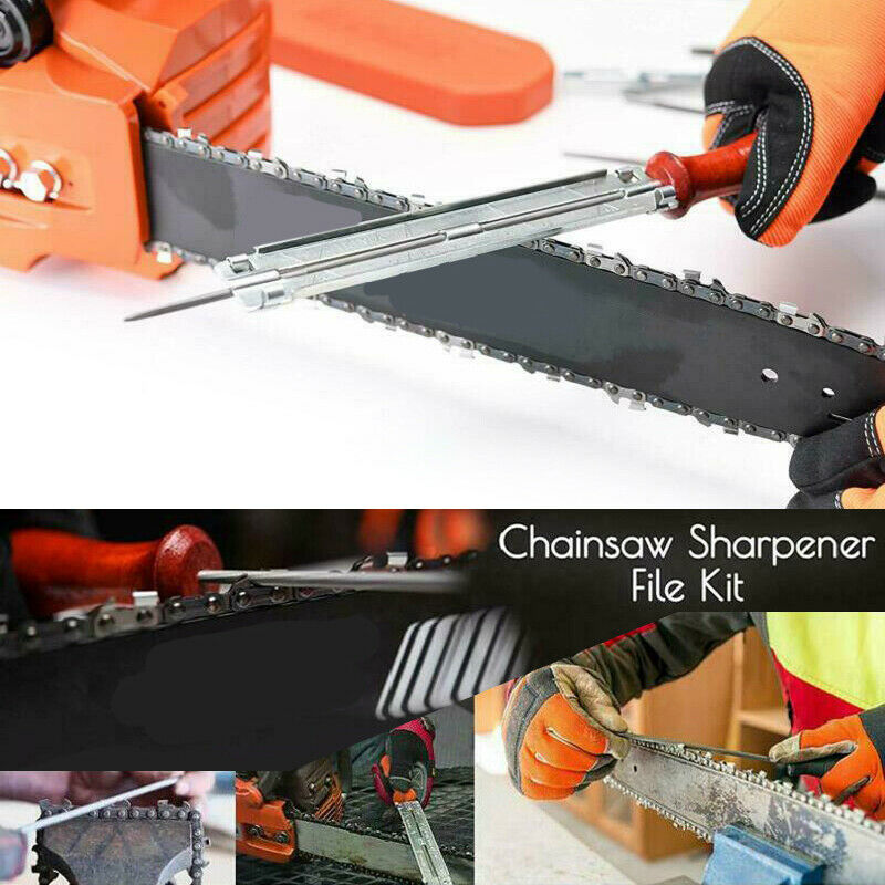 8 Pcs Chainsaw Chain Sharpening Kit Tool Set Guide Bar File Sharpener Tools