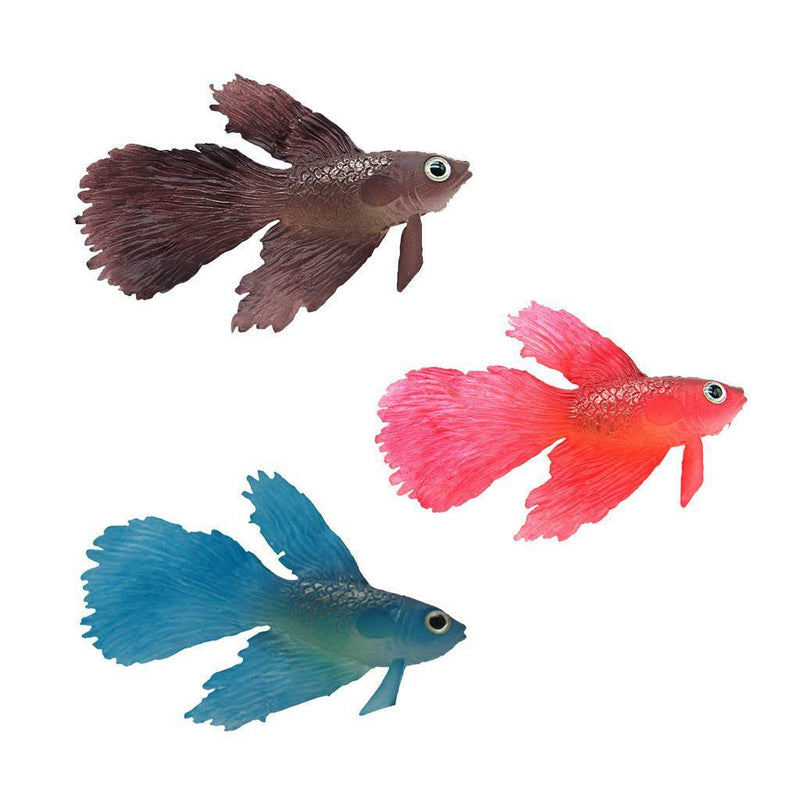 Artificial Silicone Glowing Effect Fish Betta Aquarium Fish Tank Home Decor Blue