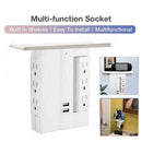 Multi Plugs Socket Shelf 8 Port Surge Protector 6 Wall USB Extenders 2 Outl X4Q3