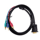 1.5M 4.9Ft VGA 15 Pin Male to 3 RCA RGB Male Video Cable Adapter Black Q3R2