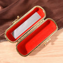 Fashion Iron Clip Lipstick Case Holder With Mirror Inside & Snap-On Closure  lj