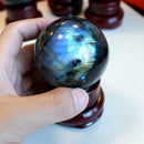 Labradorite Sphere Natural Quartz Crystal Ball Meditation Healing Reiki Stone